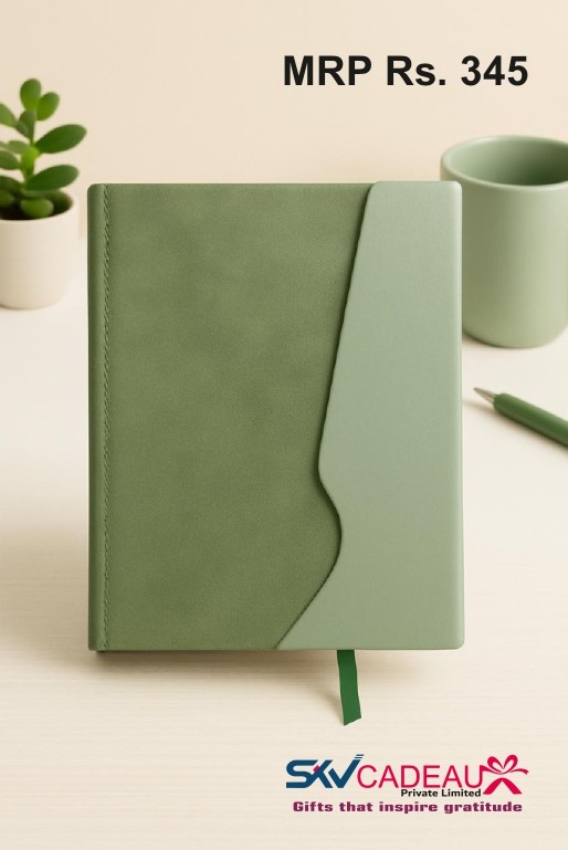 Green A5 Leatherette Diary
